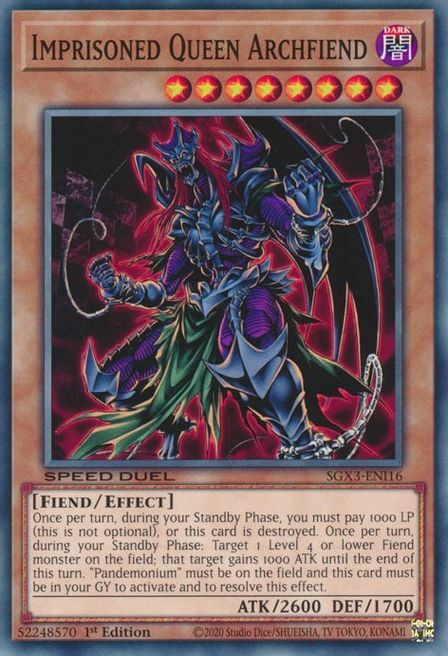 Imprisoned Queen Archfiend Card Front