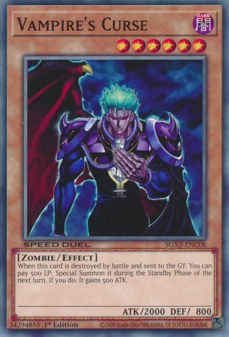 Vampire's Curse Card Front