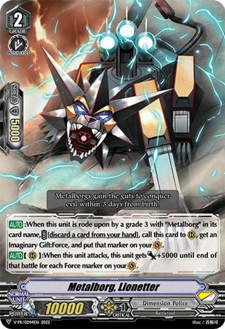 Metalborg, Lionetter Card Front