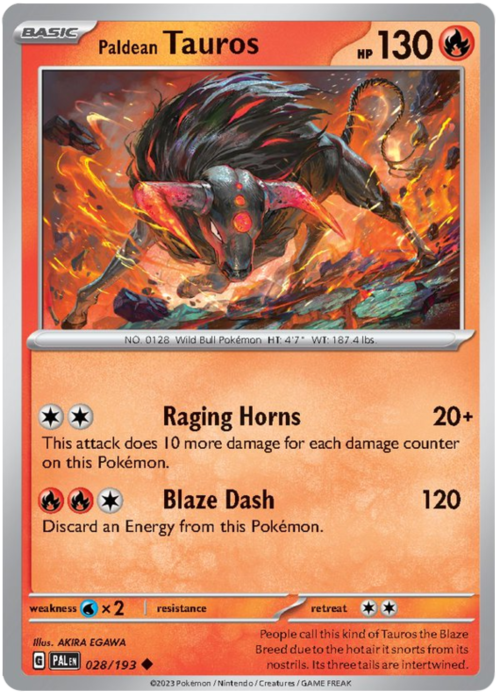 Paldean Tauros Card Front