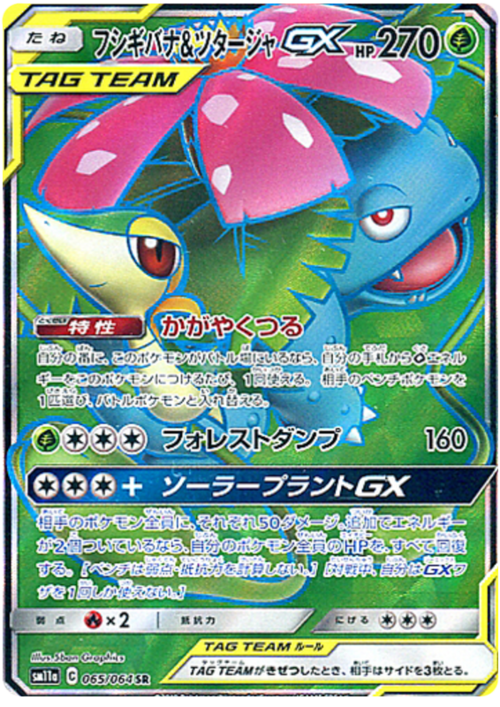 Venusaur & Snivy GX Card Front