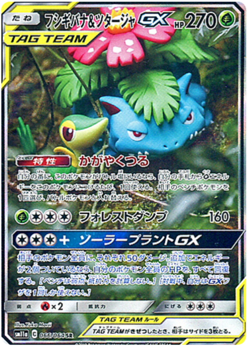 Venusaur & Snivy GX Card Front