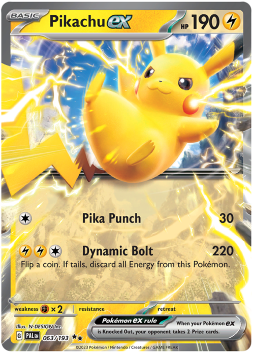 Pikachu ex Card Front