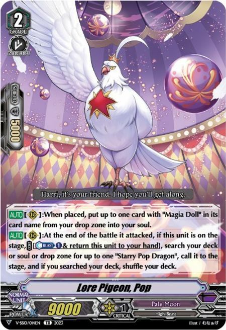 Lore Pigeon, Pop Card Front