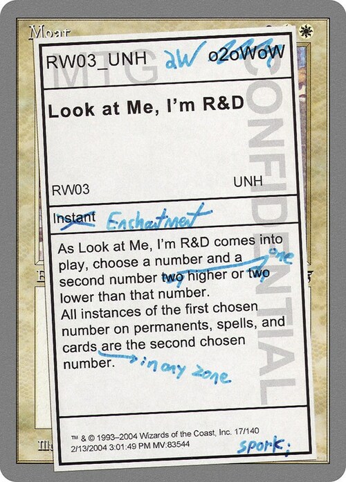 Look at Me, I'm R&D Card Front