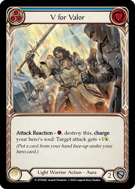 V for Valor - Blue Card Front