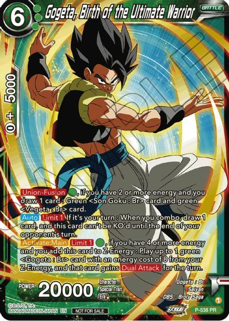 Gogeta, Birth of the Ultimate Warrior Card Front