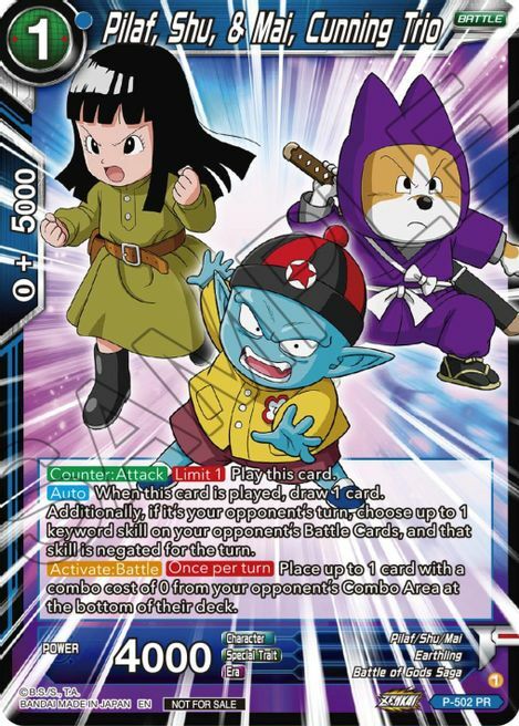 Pilaf, Shu, & Mai, Cunning Trio Card Front