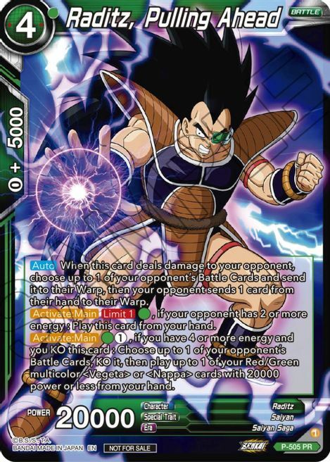 Raditz, Pulling Ahead Card Front