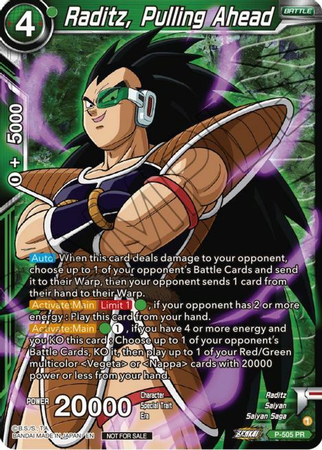 Raditz, Pulling Ahead Card Front