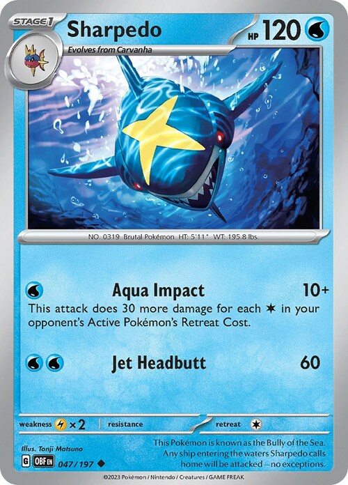 Sharpedo Card Front