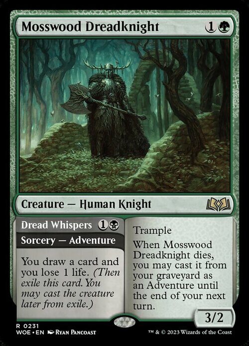 Mosswood Dreadknight // Dread Whispers Card Front