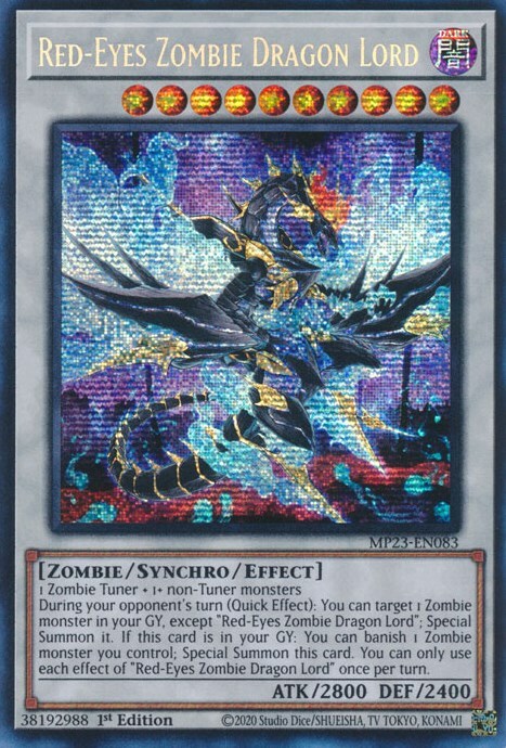 Red-Eyes Zombie Dragon Lord Card Front