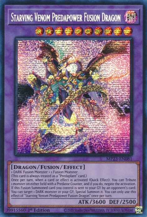 Starving Venom Predapower Fusion Dragon Card Front