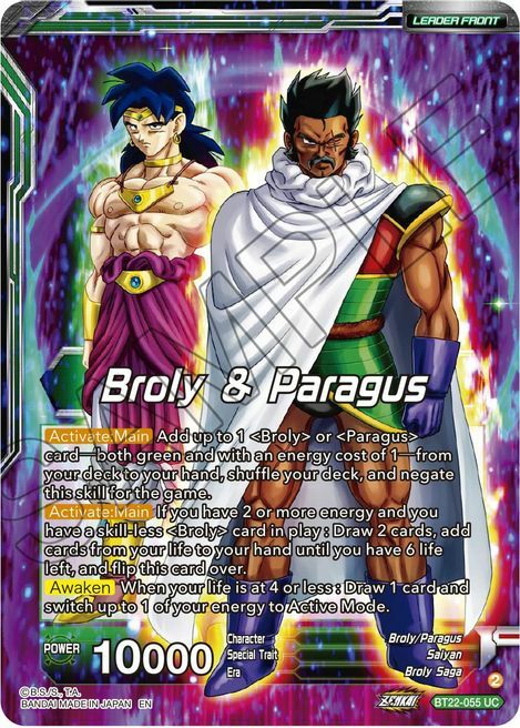 Broly & Paragus // SS Broly, Devil of Destruction Card Front