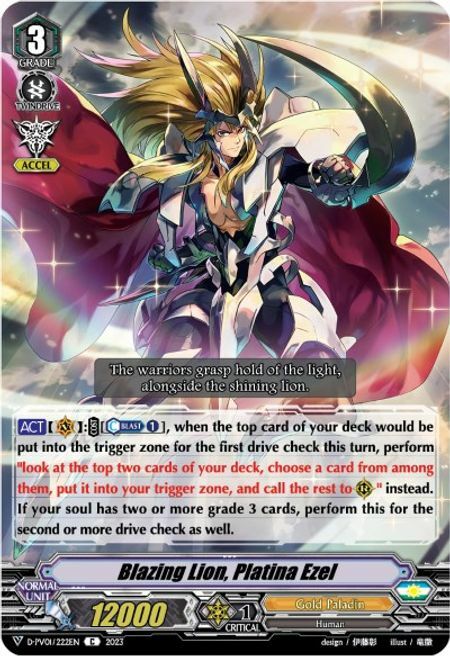 Blazing Lion, Platina Ezel Card Front