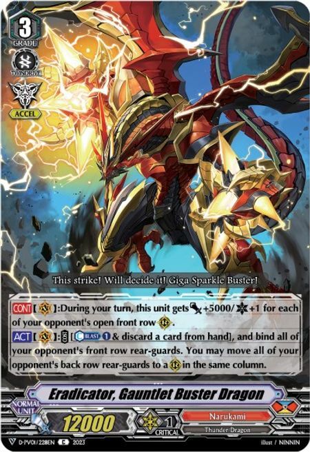 Eradicator, Gauntlet Buster Dragon Card Front