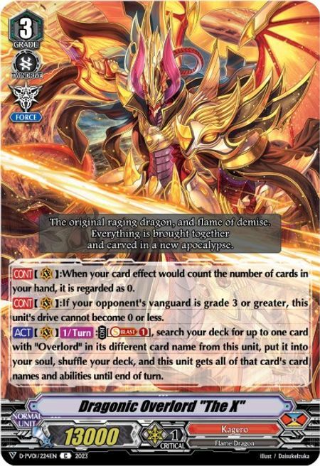 Dragonic Overlord "The X" Card Front