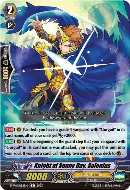 Knight of Sunny Day, Salonius Card Front