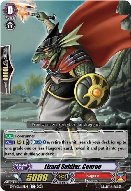 Lizard Soldier, Conroe Card Front