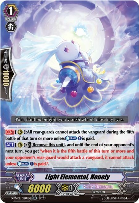 Light Elemental, Honoly Card Front