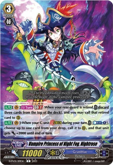 Vampire Princess of Night Fog, Nightrose Card Front