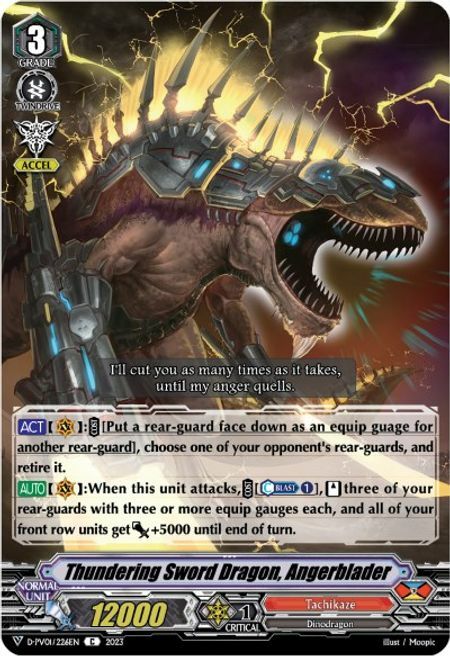 Thundering Sword Dragon, Angerblader Card Front