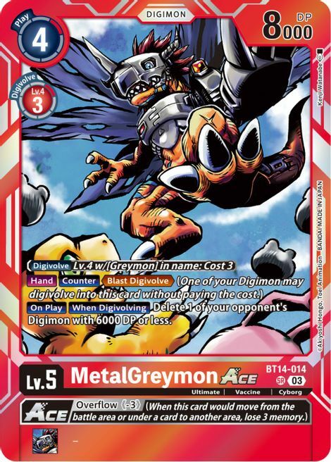 MetalGreymon Ace Card Front