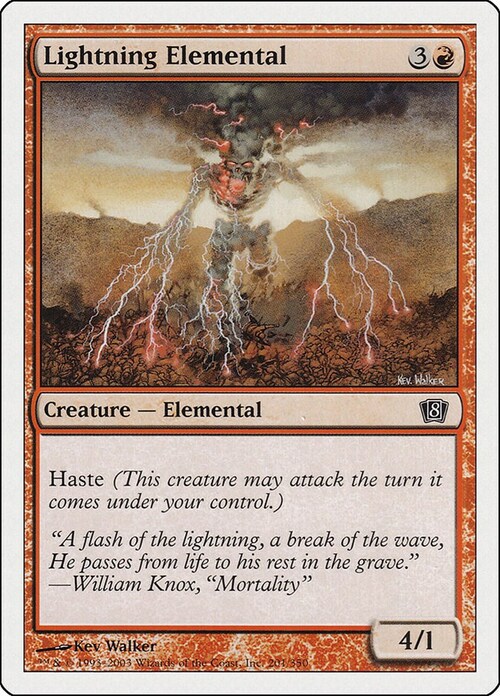 Lightning Elemental Card Front