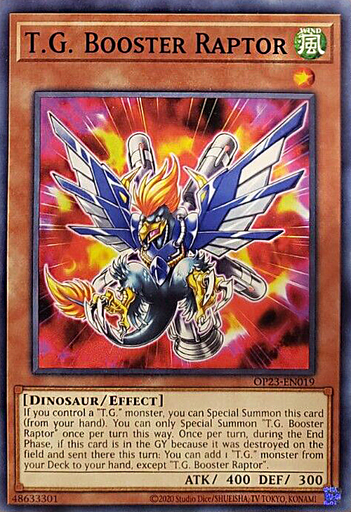 T.G. Booster Raptor Card Front