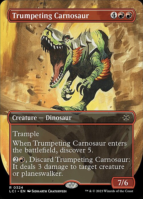 Trumpeting Carnosaur Card Front