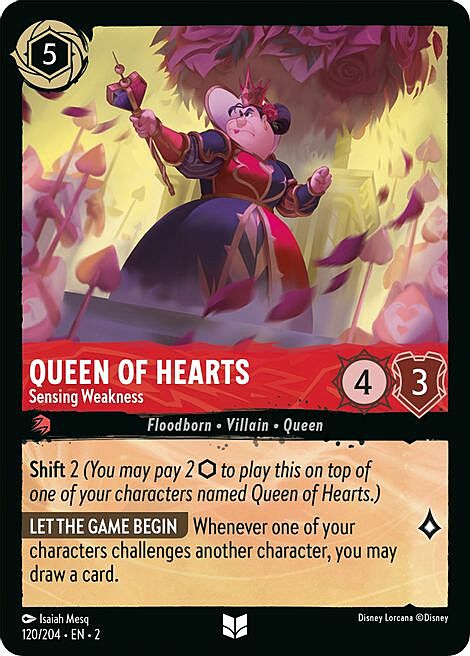 Queen of Hearts - Sensing Weakness Card Front