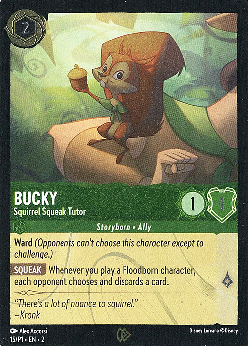 Bucky - Squirrel Squeak Tutor Card Front