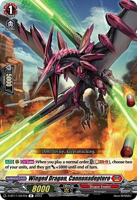 Winged Dragon, Cannonadeptero Card Front