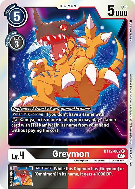 Greymon Card Front