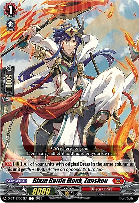 Blaze Battle Monk, Zanshou Card Front