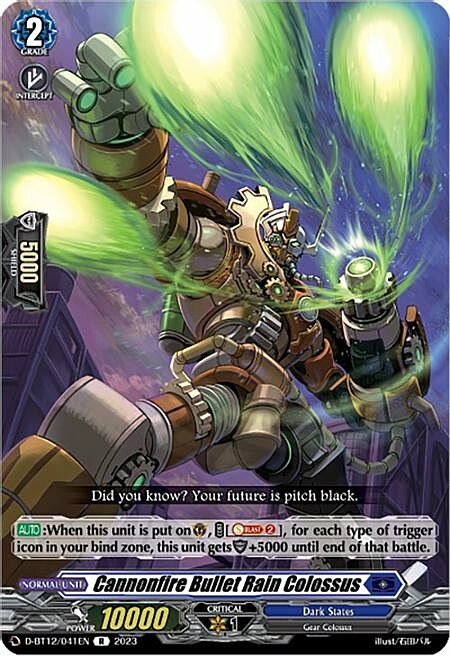 Cannonfire Bullet Rain Colossus Card Front