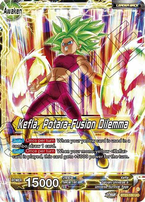 Kale & Caulifla // Kefla, Potara-Fusion Dilemma Card Front