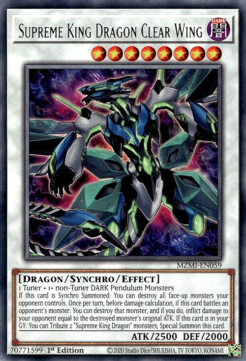 Supreme King Dragon Clear Wing Card Front