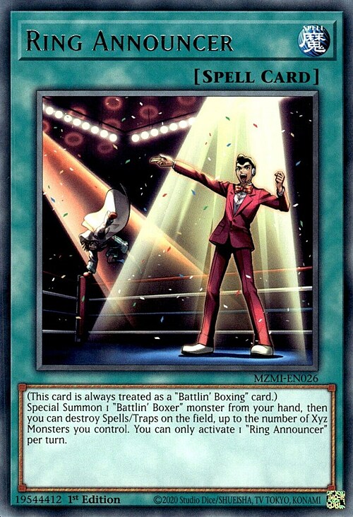 Ring Announcer Card Front