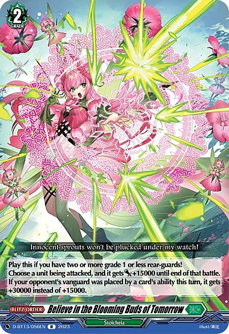 Believe in the Blooming Buds of Tomorrow Card Front