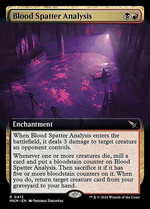 Blood Spatter Analysis Card Front