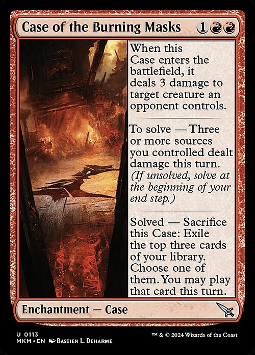 Case of the Burning Masks Card Front