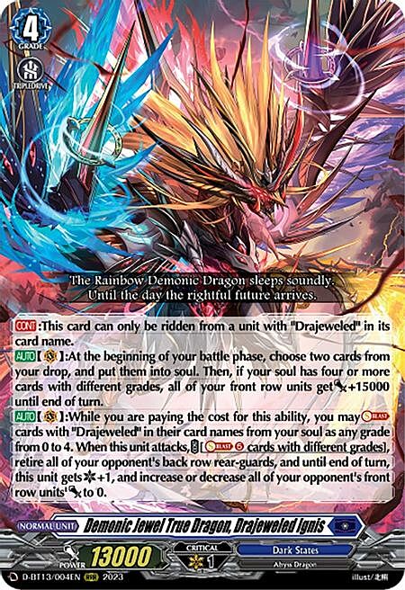 Demonic Jewel True Dragon, Drajeweled Ignis Card Front