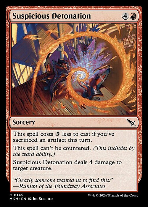 Suspicious Detonation Card Front