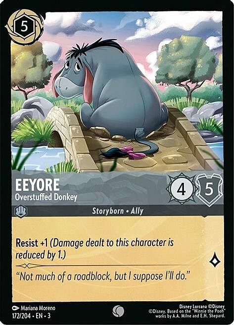 Eeyore - Overstuffed Donkey Card Front