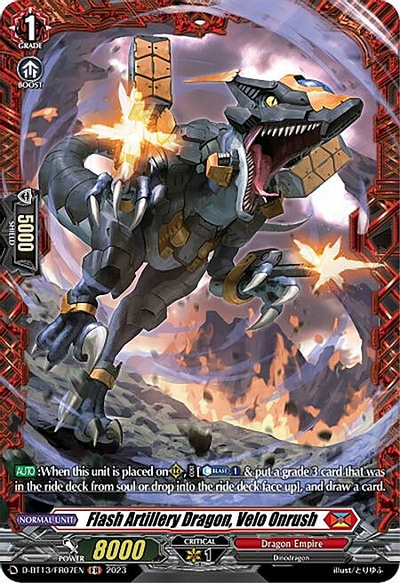 Flash Artillery Dragon, Velo Onrush Card Front