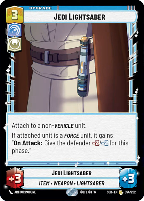 Jedi Lightsaber Card Front