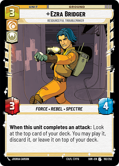 Ezra Bridger - Resourceful Troublemaker Card Front