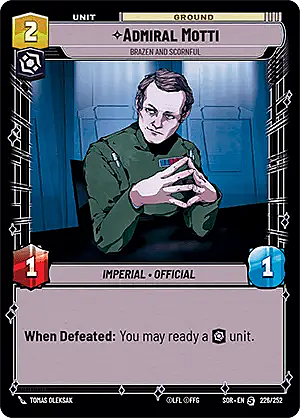 Admiral Motti - Brazen and Scornful Card Front